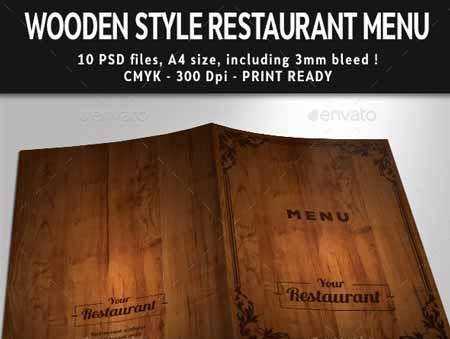Freepsdvn Com 1434014243 Wooden Style Restaurant Menu Psd Template 11610856 Cover