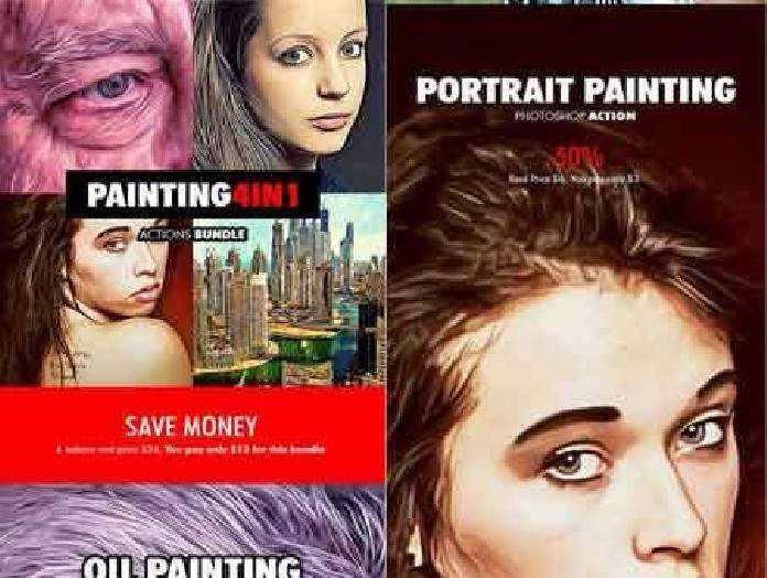 FreePsdVn.com 1477621186 painting 4in1 photoshop actions bundle v1 18177924 cover