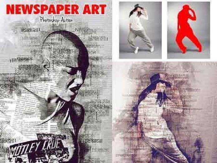 FreePsdVn.com 1473287747 newspaper art photoshop action with painting effect 17461214 cover