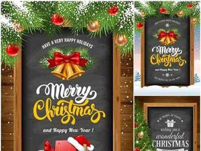 Freepsdvn Com 1479228159 Christmas And Happy New Year Decorative Elements Frame With Christmas Decorations Cover