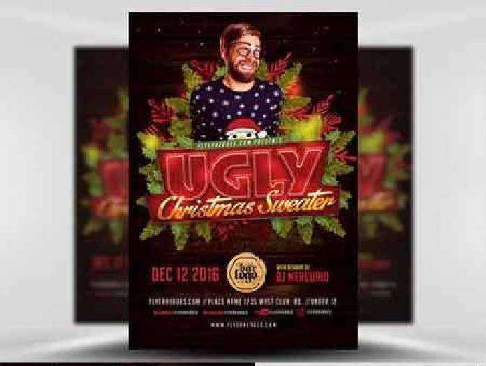Freepsdvn Com 1481025467 Ugly Sweater Christmas Flyer Template V2 Cover
