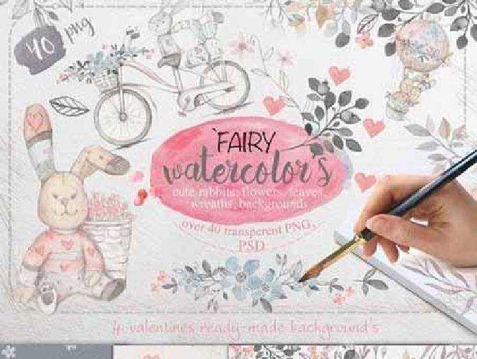 FreePsdVn.com 1457978758 fairy watercolors bundle 520887 cover