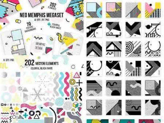 272 patterns, elements MEMPHIS set 1021399