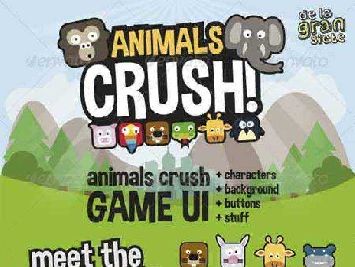 Freepsdvn Com Vector 1701007 Animals Crush Game Ui Cover