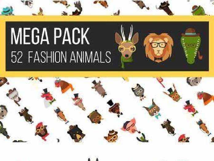 Freepsdvn Com Vector 1701019 Big Bundle Of Fashion Animal Icons Cover