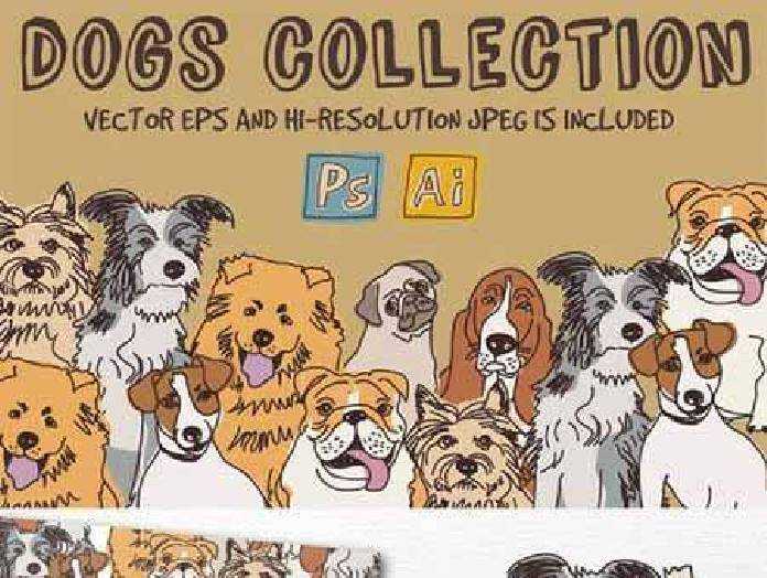 1701060 Dogs vector collection 359307