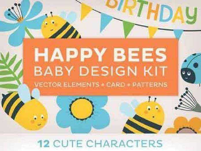 FreePsdVn.com VECTOR 1701092 happy bees baby design kit cover