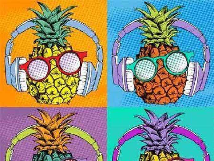 1701266 Seamless pattern with the image of pineapple fruit 38 EPS