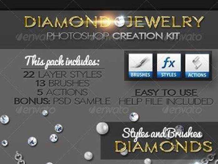 diamond gold silver and pearls photoshop action free download