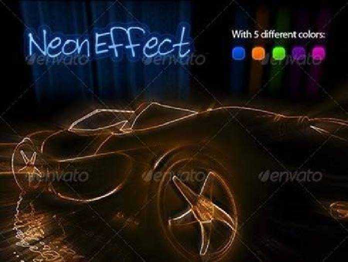 1702191 Neon Effect Photoshop Action 513060