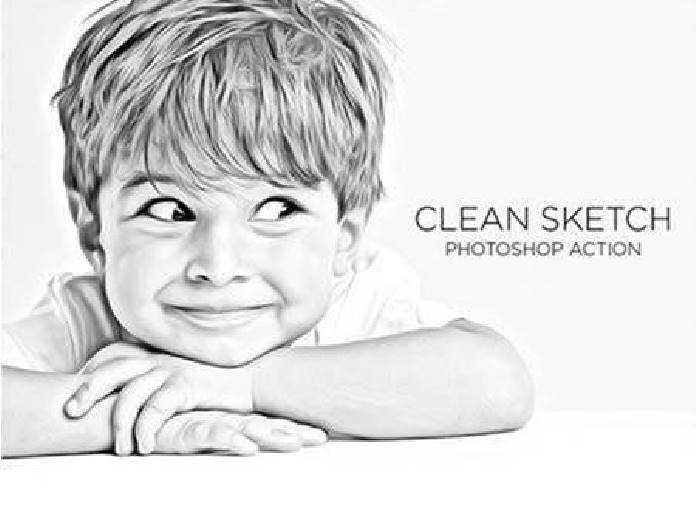 Photoshop Add-ons - GraphicRiver Clean Sketch - Sketch Photoshop Action |  GraphicFlux