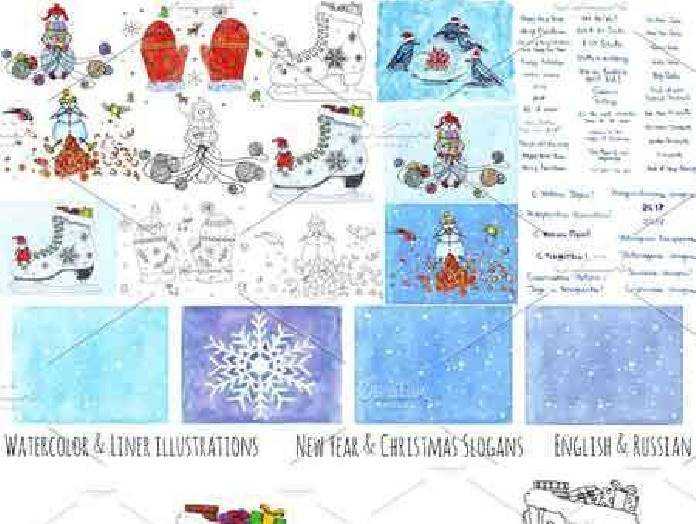 FreePsdVn.com 1702493 VECTOR watercolor ink new year bundle offer 1143136 cover