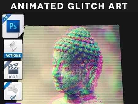 FreePsdVn.com 1703050 PHOTOSHOP animated glitch art action 19498769 cover