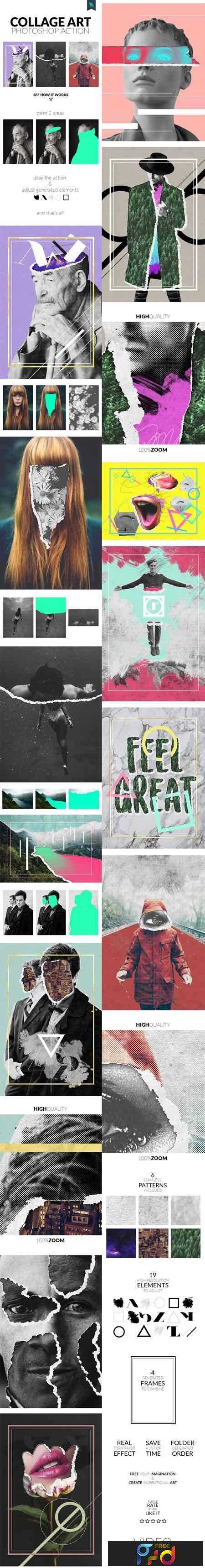 Collage Art Photoshop Action Freepsdvn