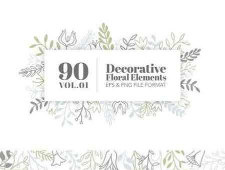 FreePsdVn.com 1704113 VECTOR 90 decorative floral elements vol01 1587976 cover