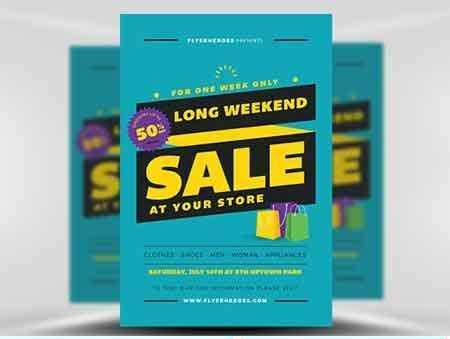 FreePsdVn.com 1705037 TEMPLATE long weekend sale flyer template cover