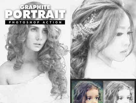 FreePsdVn.com 1705081 PHOTOSHOP graphite portrait photoshop action 20428615 cover