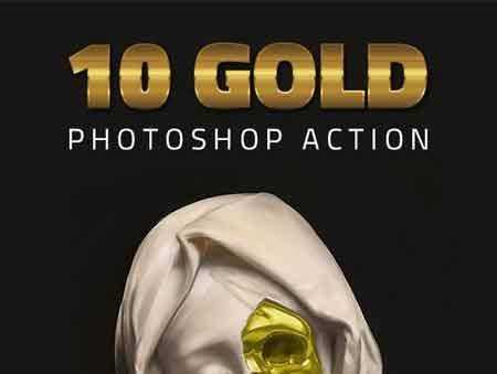 FreePsdVn.com 1705110 PHOTOSHOP 10 gold effect photoshop action 20460997 cover