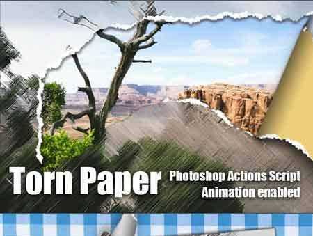 1705192 Torn Paper Animation Photoshop Add-on 20572901 - FreePSDvn