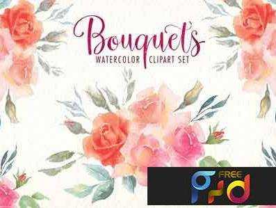 1705295 Watercolor bouquets clipart set 1847684