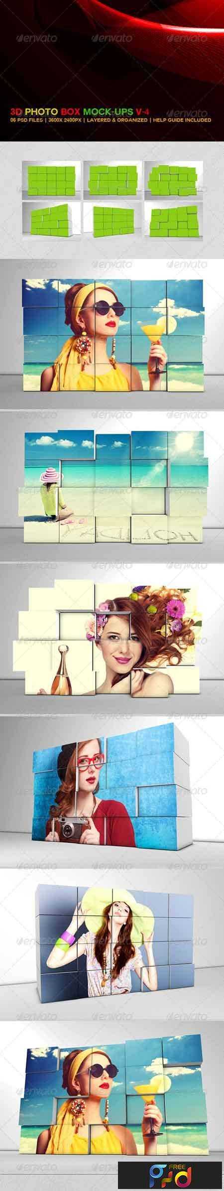 Download 1706077 3D Photo Box Mockups V-4 8660163 - FreePSDvn