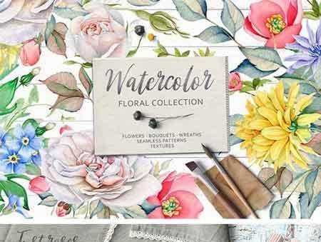 FreePsdVn.com 1707019 STOCK watercolor floral collection 1851675 cover