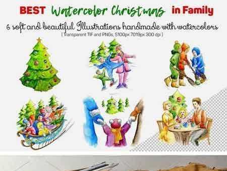 FreePsdVn.com 1707176 STOCK watercolor christmas in family 1953514 cover