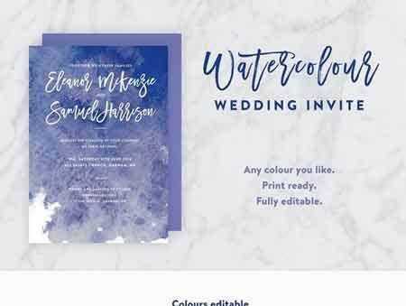 1707236 Ink Watercolor Wedding Invite PSD 1346800