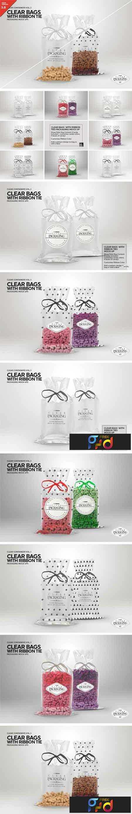 Download 1708039 Clear Candy Bags with Ribbon MockUp 2022759 ...