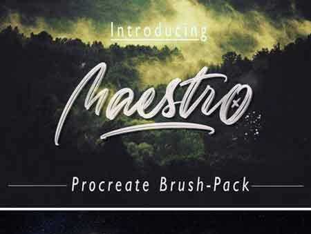 FreePsdVn.com 1708057 FONT maestro brush pack 2023445 cover