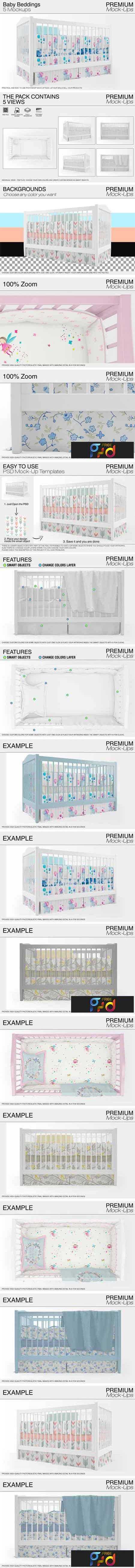 FreePsdVn.com 1708084 MOCKUP baby bed and beddings 2040378