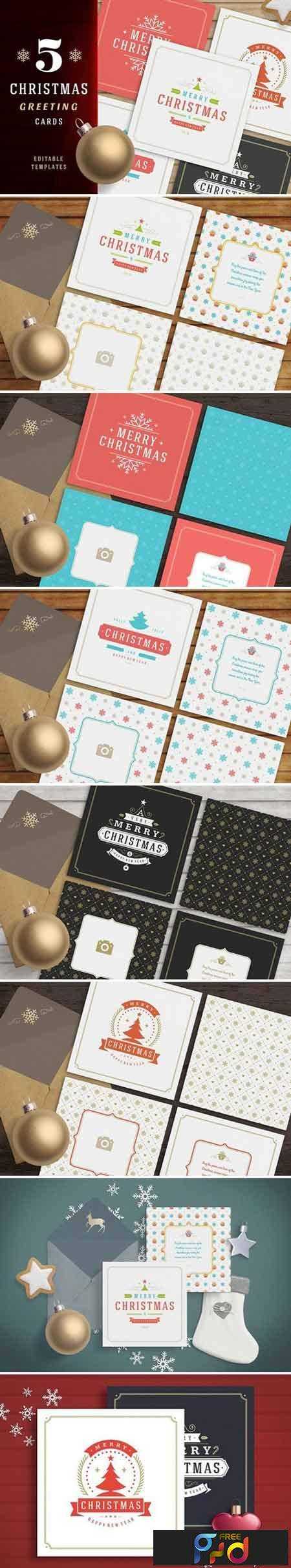 5 Christmas greeting cards