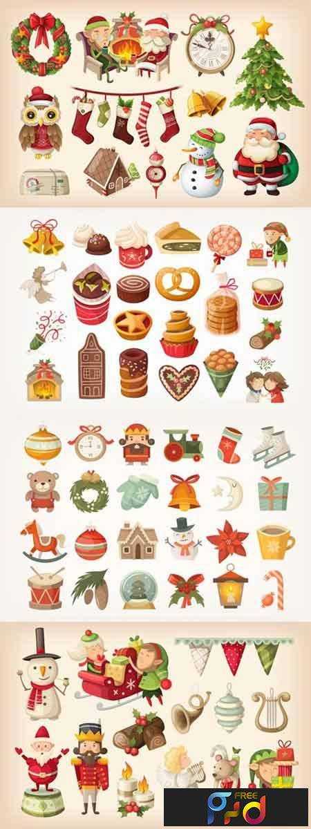 1708153 Set of colorful Christmas items 1