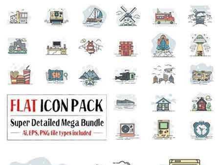 FreePsdVn.com 1708193 VECTOR flat icon pack 2058417 cover
