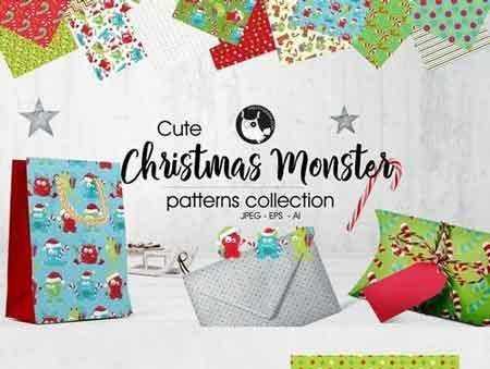 FreePsdVn.com 1708247 VECTOR christmas monster pattern collection 2018392 cover