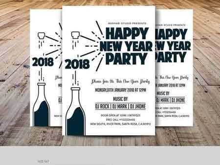 FreePsdVn.com 1708288 TEMPLATE minimal new year party flyer 2045635 cover