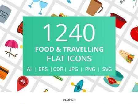 FreePsdVn.com 1709053 VECTOR 1240 food travelling flat icons 2056302 cover