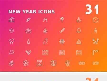 FreePsdVn.com 1709156 STOCK new year icon bundle 2131423 cover