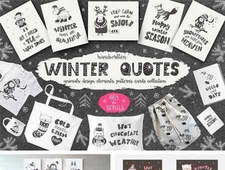 FreePsdVn.com 1709164 VECTOR winter quotes animals cards 2113533 cover