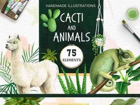 FreePsdVn.com 1709221 MOCKUP cacti and animals design kit 1857539 cover
