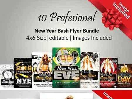 FreePsdVn.com 1709249 TEMPLATE 10 happy new year flyer bundle 2088194 cover