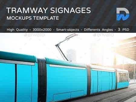 1709266 Tramway Signage Mockups Vehicle Wraps 18622346