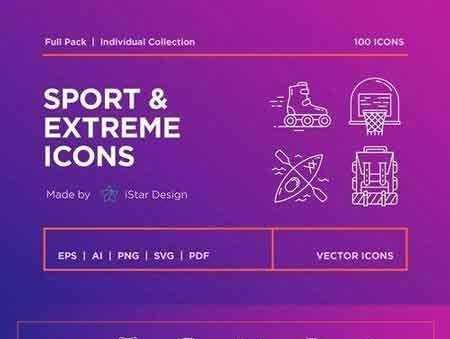 Freepsdvn.com 1709290 Vector Sport Extreme Icons Set 2063539 Cover