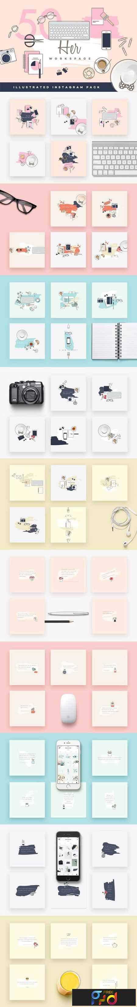 1801017 Her Workspace illustrated Insta pack 1780223 1