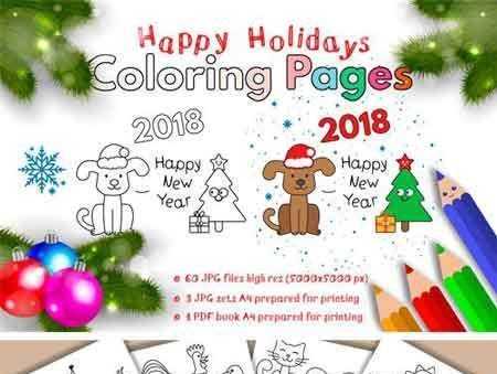 FreePsdVn.com 1801102 STOCK happy holidays coloring pages 2131939 cover