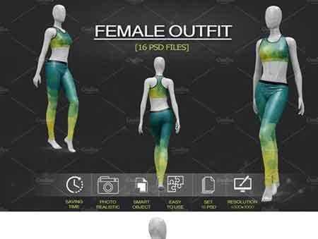 1801107 Female Sport Outfit Vol.1 Mockup 2108151