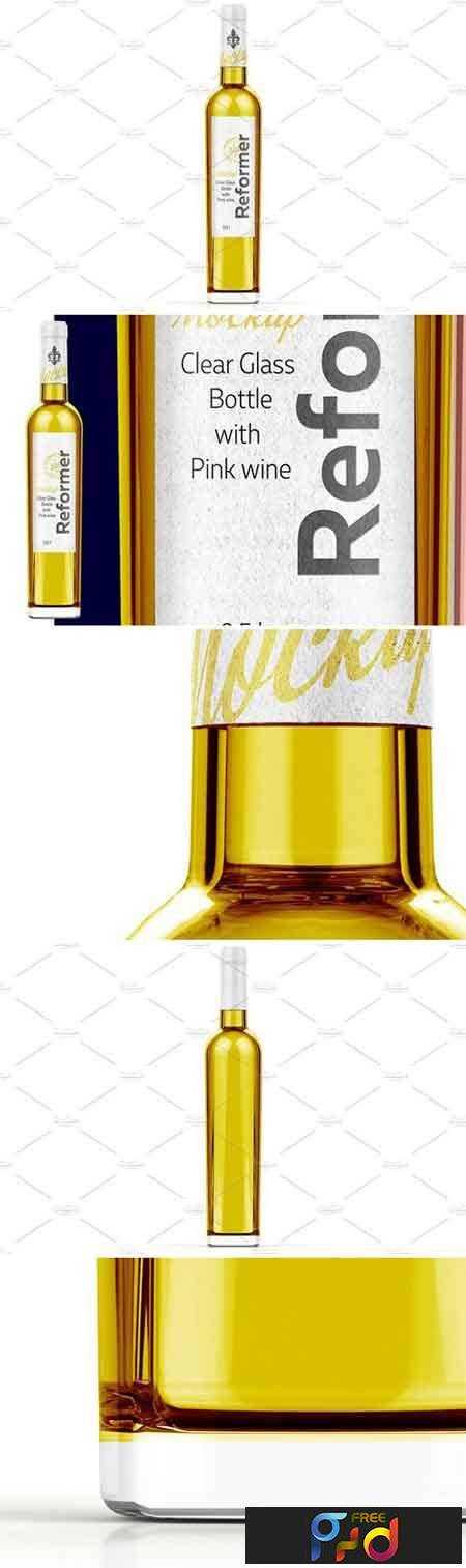 Download 1801110 Glass Bottle with White wine Mockup 2120644 - FreePSDvn
