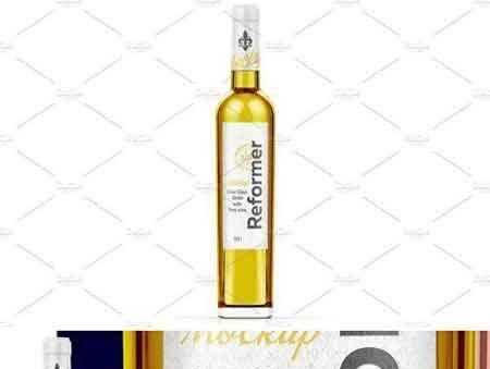 1801110 Glass Bottle with White wine Mockup 2120644