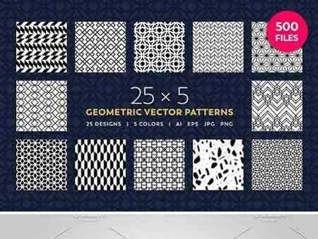Freepsdvn.com 1801158 Vector 25x5 Geometric Vector Patterns 1636542 Cover