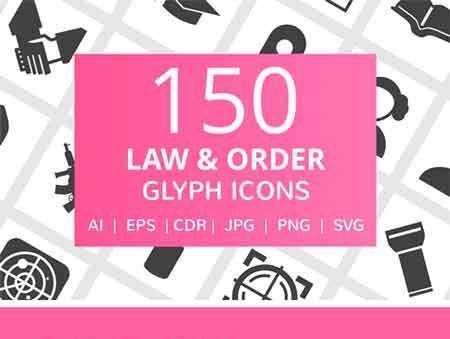 FreePsdVn.com 1801230 VECTOR 150 law order glyph icons 2182678 cover